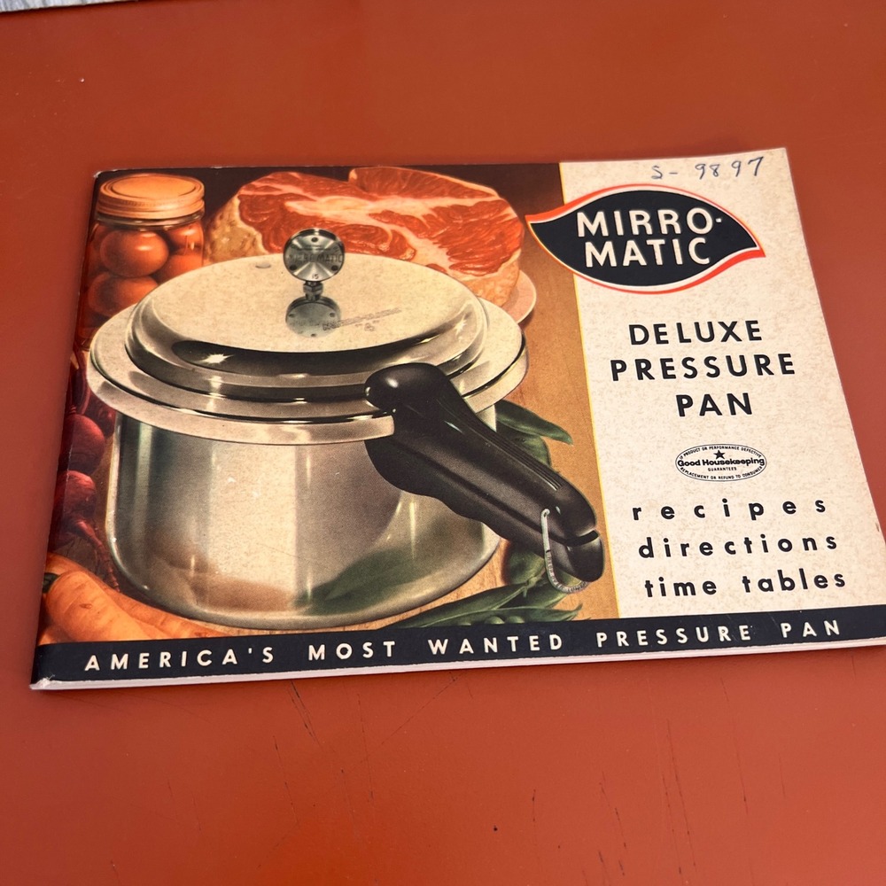 Vintage 1958 Mirro-Matic Deluxe Pressure Pan Recipe Book Instruction Manual 80pg